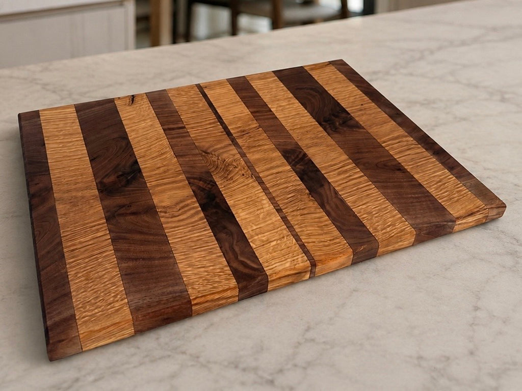 Handcrafted Maple & Oak Striped Cutting Board