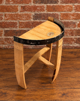 The Barrelhouse – Reclaimed Oak Barrel Half-Moon End Table